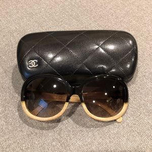 Chanel Two Tone Oval Sunglasses